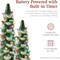 Set of 3 Ceramic Christmas Trees Pre-Lit Tabletop Décor with LED Lights
